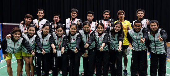 ไทยเป็นทีมวางอันดับ 1 แบดมินตันทีมหญิงซีเกมส์