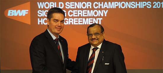 บีดับบลิวเอฟเลือก"อินเดีย"เป็นเจ้าภาพแบดมินตันชิงแชมป์โลกอาวุโส 2017