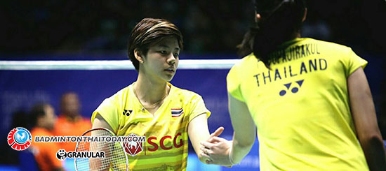 เอิร์ธ-ปอป้อ เริ่มต้นรอบแรกสวย ชนะ อินโดนีเซีย 2:0 เกมส์ ในศึก OUE Singapore Open