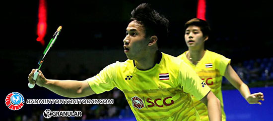 ปอป้อ-บาส ยังรักษามาตรฐานชนะคู่จากอินโดนีเซีย 2:1 เกมส์ ในศึก  OUE Singapore Open