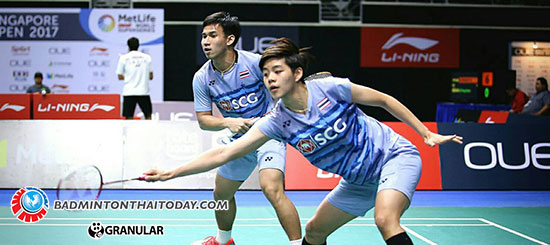 บาส-ปอป้อ ตบกระจายแชมป์ Malaysia Master 2017 จากมาเลเซียเข้าชิงชนะเลิศในศึก  OUE Singapore Open 2017