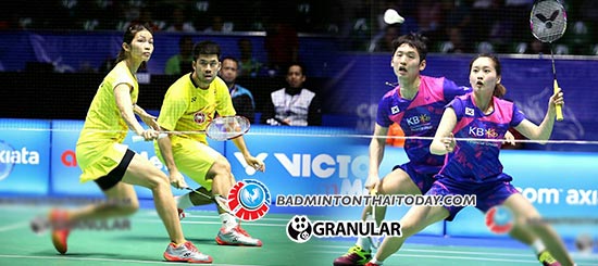 กิ้ฟ-ต้นน้ำ ต้านคู่ดาวรุ่งเกาหลีไม่ไหว แพ้ไป 1:2 เกม ในศึกชิงแชมป์เอเชียที่จีน